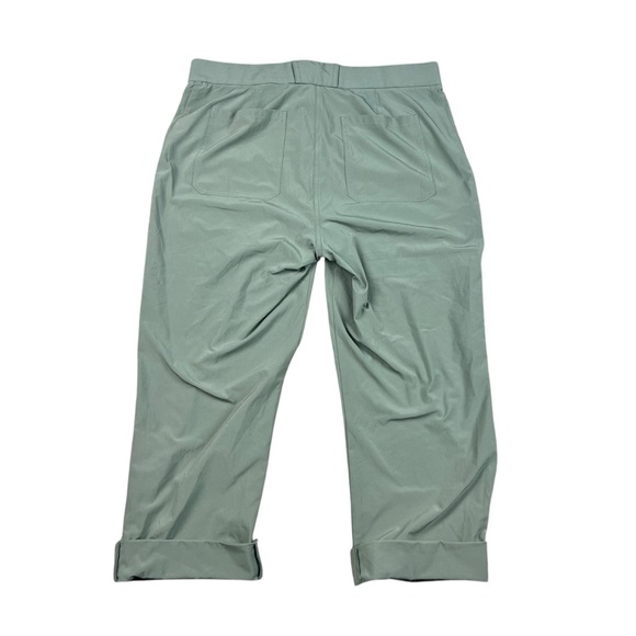 Athleta Tribeca Utility Crop High Rise Straight Leg Pants Sage Green Size 8 - Picture 3 of 10